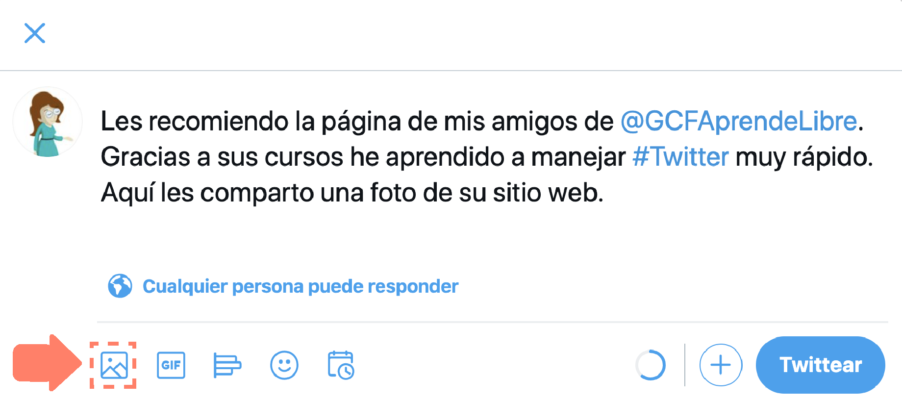 Página de inicio en Twitter